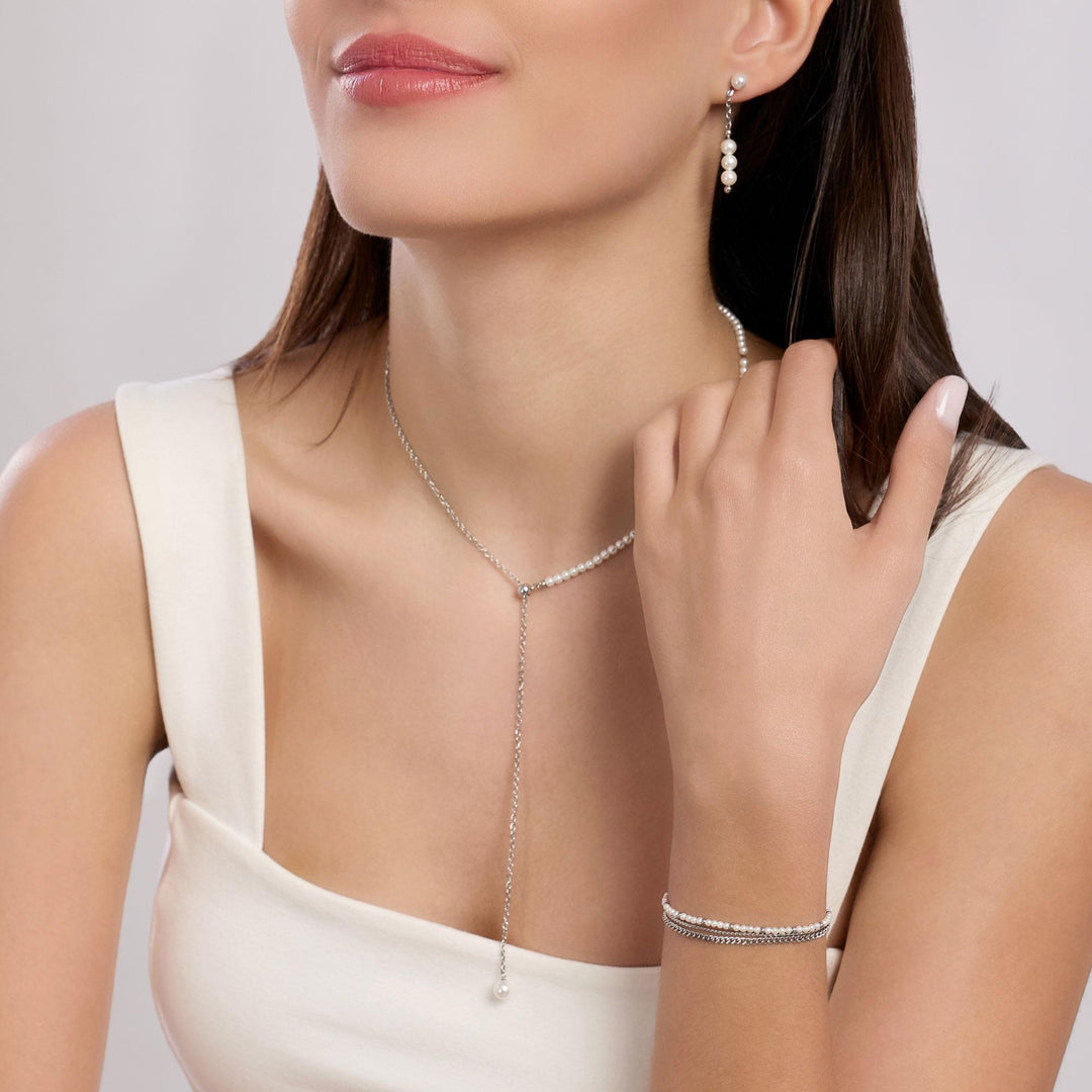 Bracciale con catene e perle conchiglia