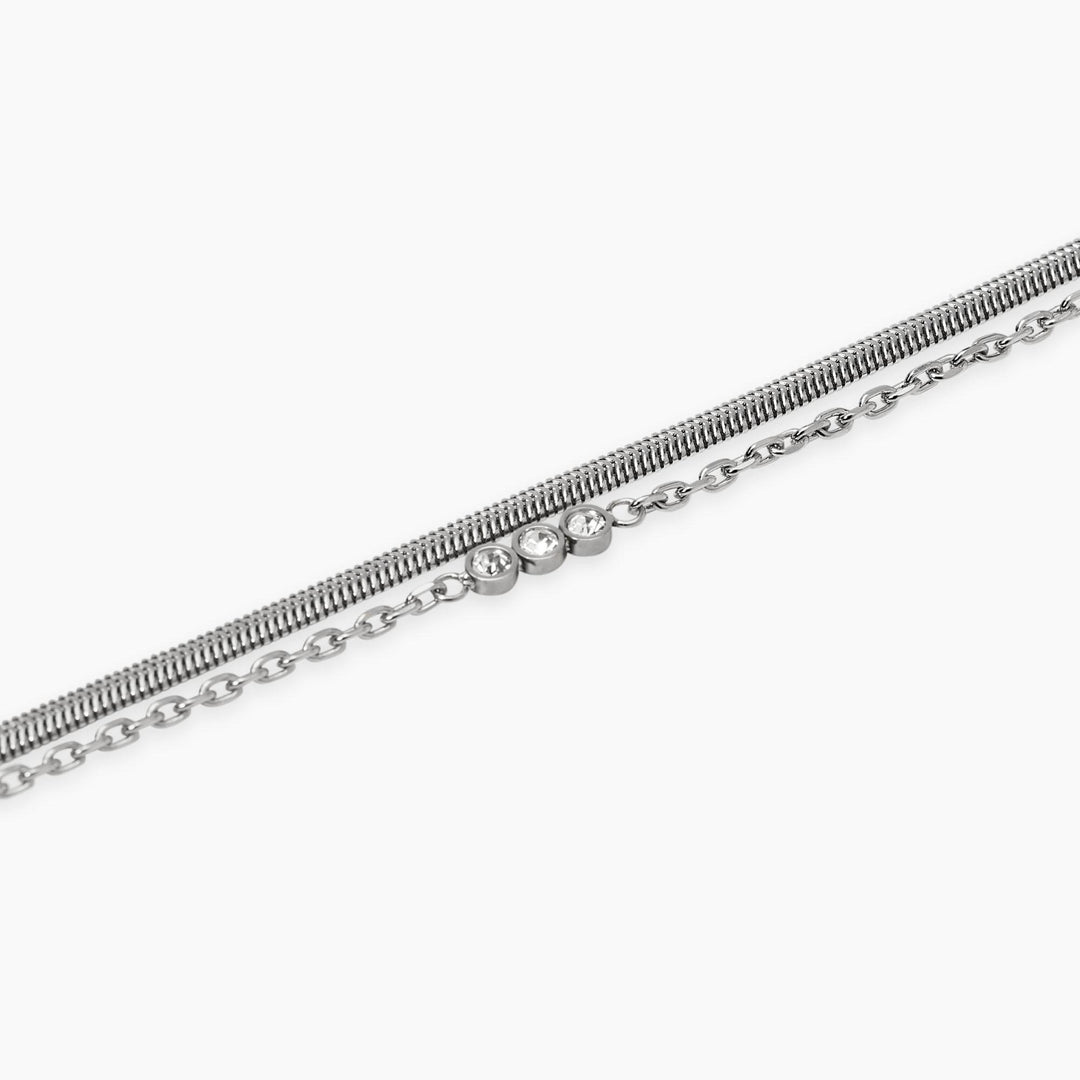 Bracciale con catene e cristalli