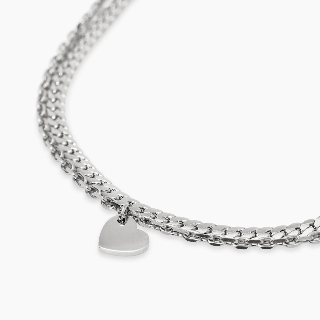 Bracciale con catene e ciondolo cuore