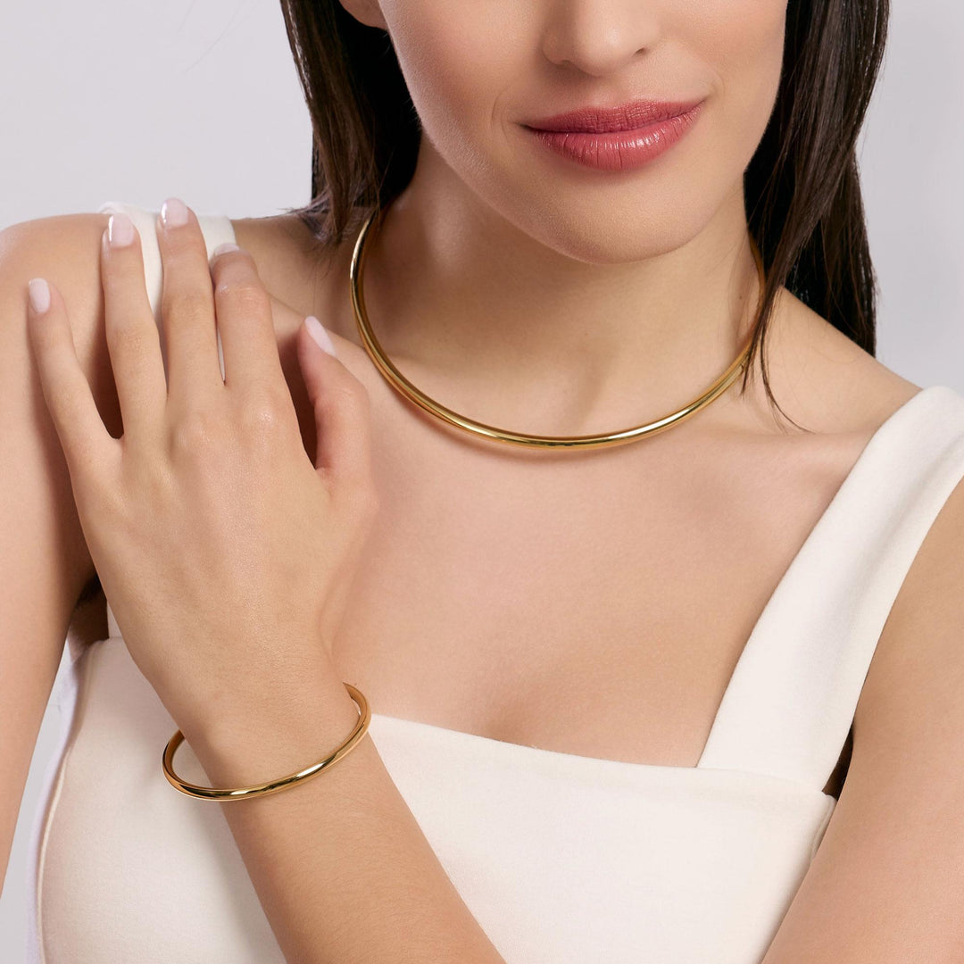 Bracciale bangle in acciaio dorato