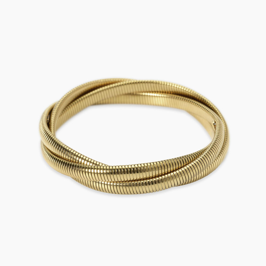 Bracciale dorato tubogas intrecciato