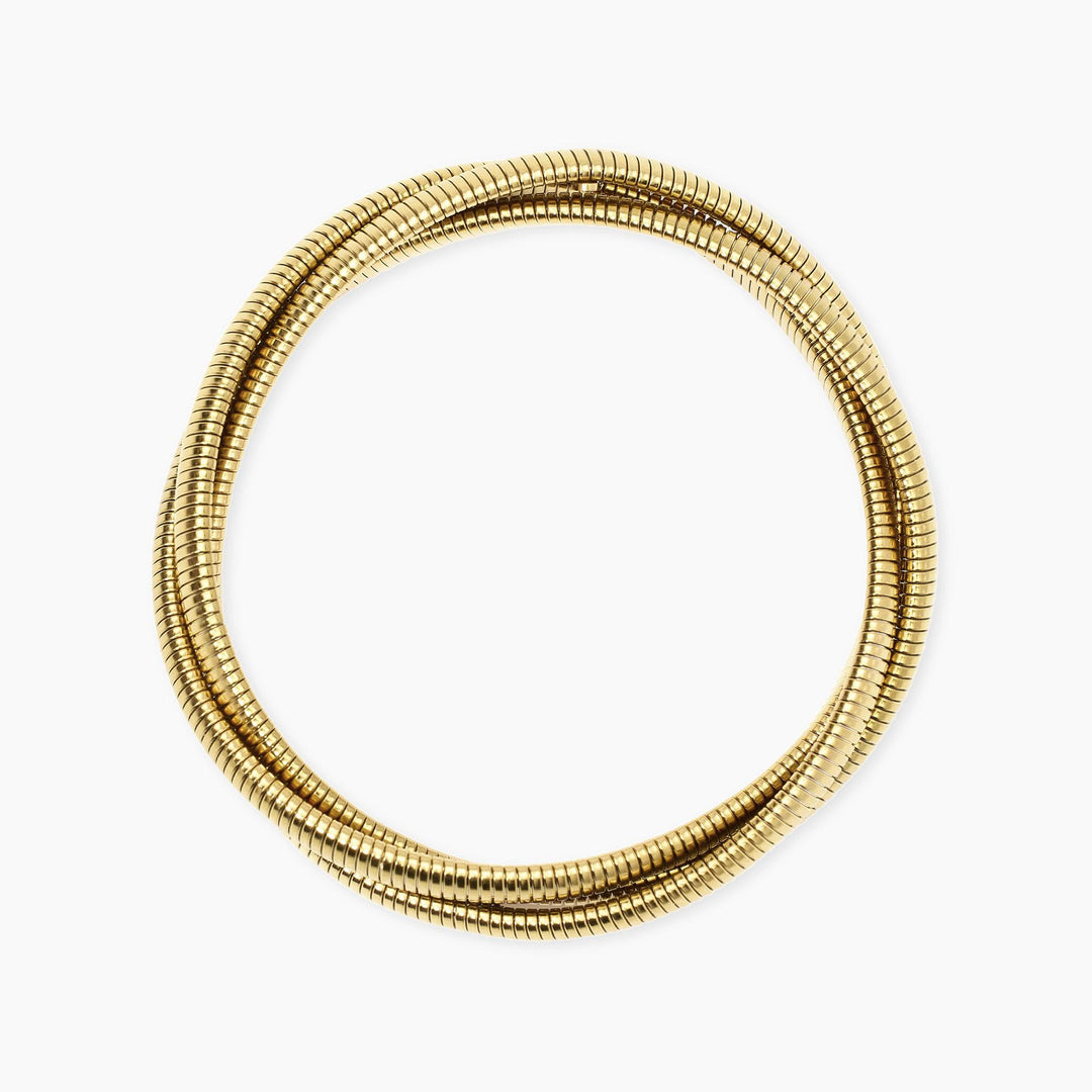 Bracciale dorato tubogas intrecciato