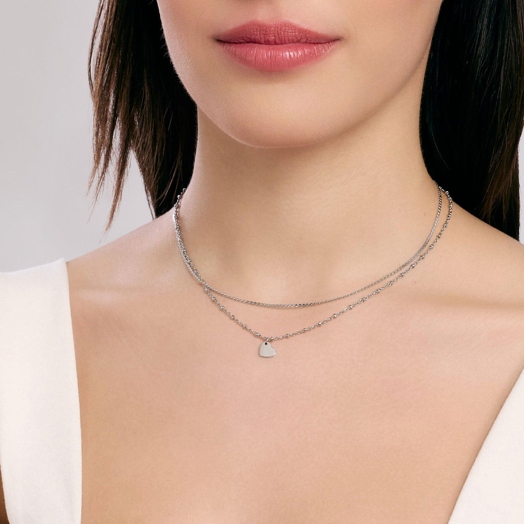 Girocollo con catene e ciondolo cuore