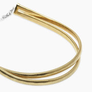 Girocollo dorato con doppia catena tubogas