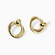 Orecchini dorati con doppio cerchio