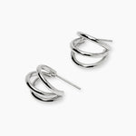Load image into Gallery viewer, Orecchini con semicerchi in acciaio
