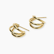 Orecchini dorati con semicerchi