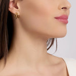 Load image into Gallery viewer, Orecchini dorati con semicerchi
