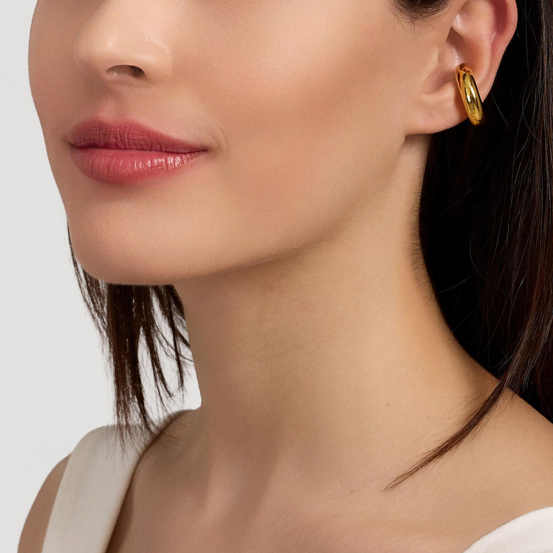 Orecchino ear cuff in acciaio dorato