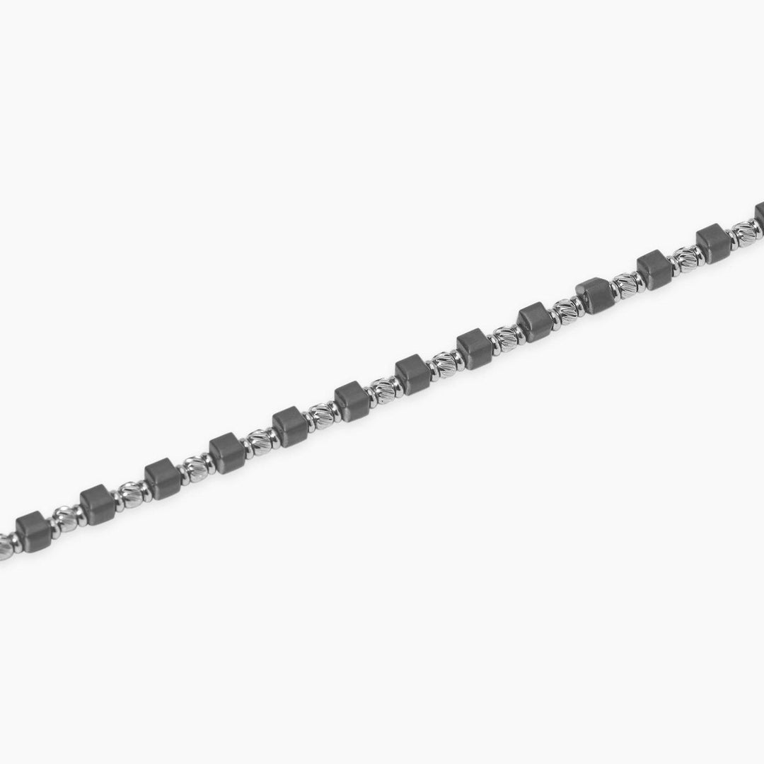 Bracciale in acciaio ed ematite