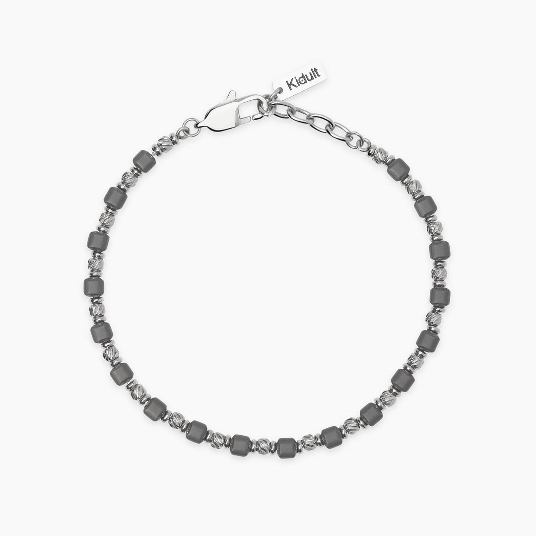 Bracciale in acciaio ed ematite