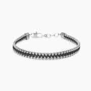 Kidult Bracciale con catene veneziane in acciaio e pelle 831133