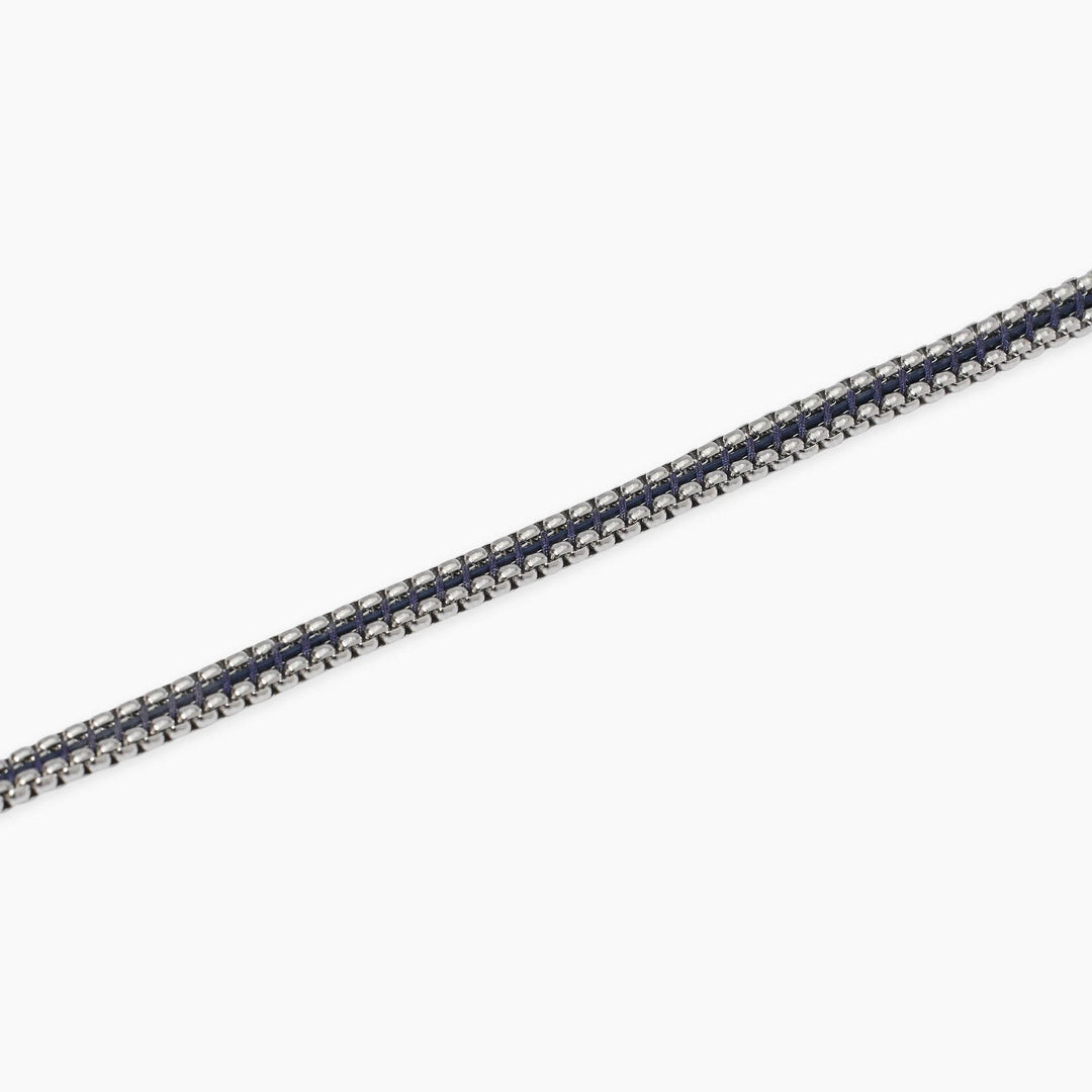 Kidult Bracciale con catene veneziane in acciaio e pelle 831134