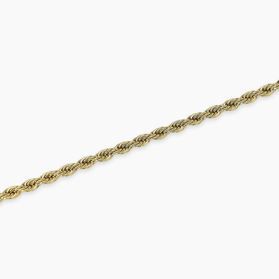 Bracciale con catena corda in acciaio dorato