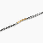 Load image into Gallery viewer, Bracciale in acciaio con piastra in pvd giallo
