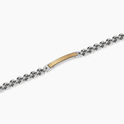 Bracciale in acciaio con piastra in pvd giallo