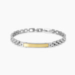 Load image into Gallery viewer, Bracciale in acciaio con piastra in pvd giallo
