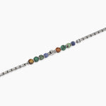 Load image into Gallery viewer, Bracciale in acciaio con pietre multicolor
