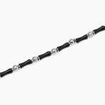 Load image into Gallery viewer, Bracciale in acciaio e ossidiana
