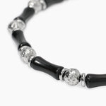 Load image into Gallery viewer, Bracciale in acciaio e ossidiana
