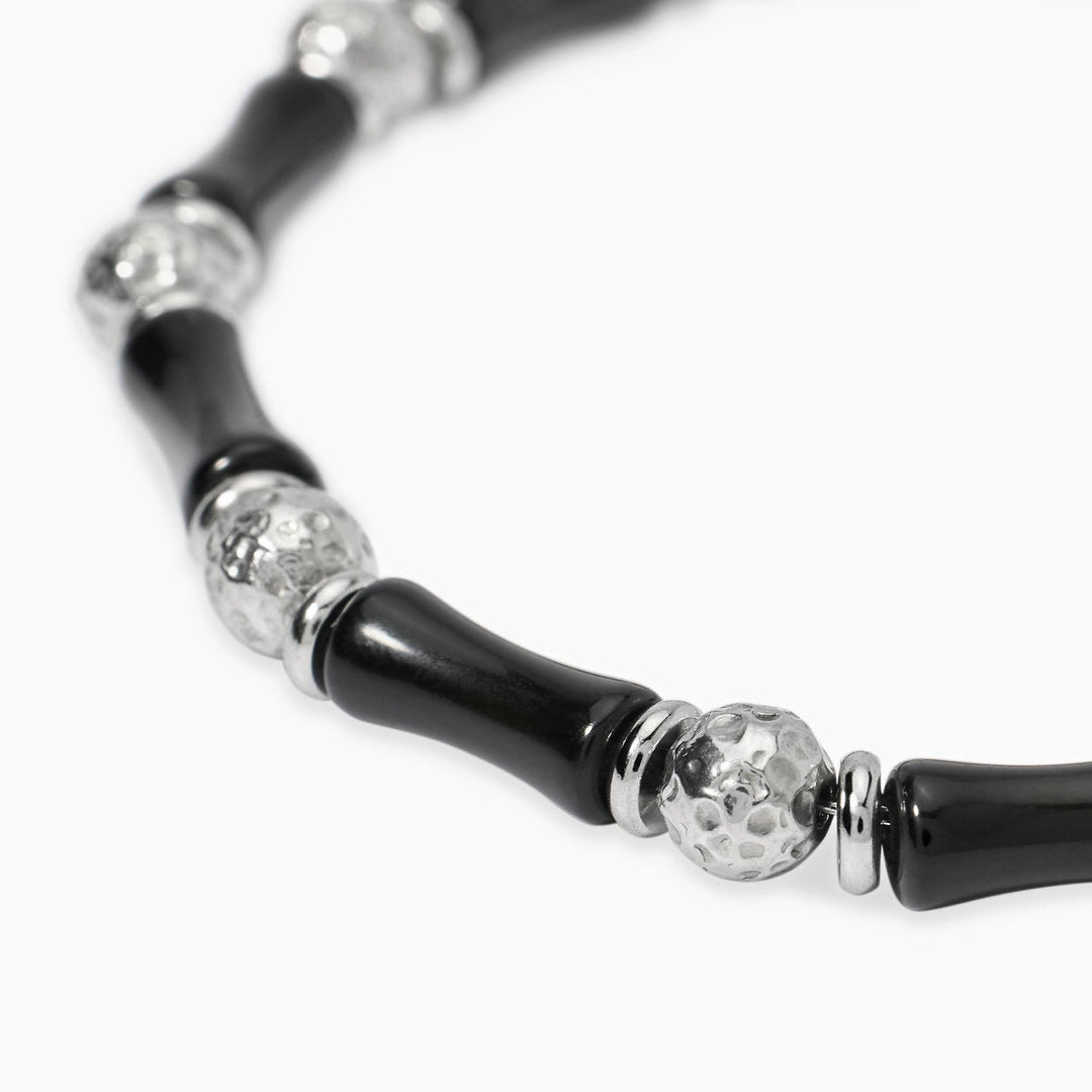 Bracciale in acciaio e ossidiana