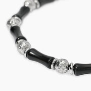 Bracciale in acciaio e ossidiana