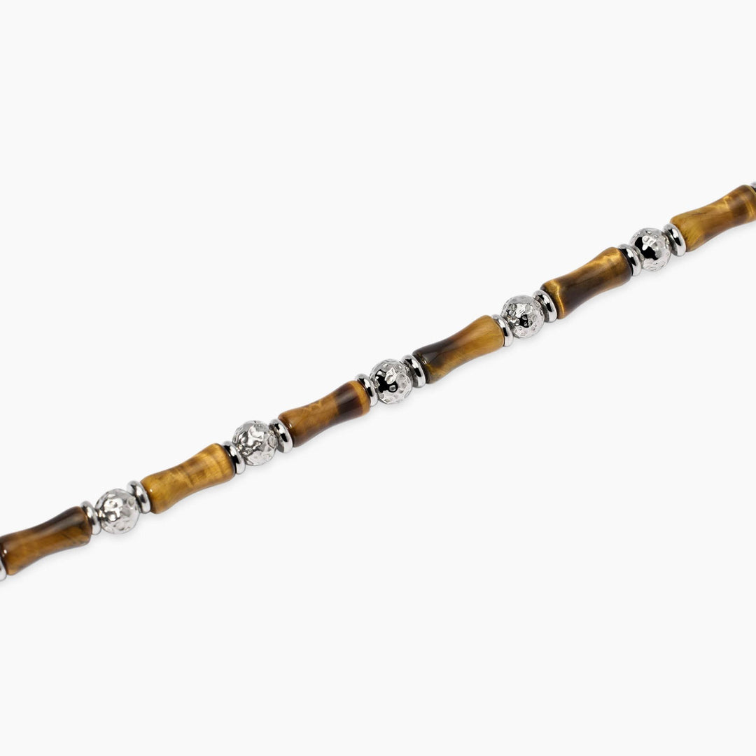 Bracciale in acciaio e occhio di tigre