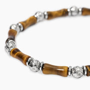 Bracciale in acciaio e occhio di tigre