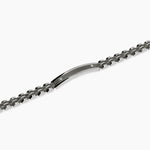 Load image into Gallery viewer, Bracciale nero con piastra e inserti in gunmetal
