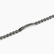 Bracciale nero con piastra e inserti in gunmetal