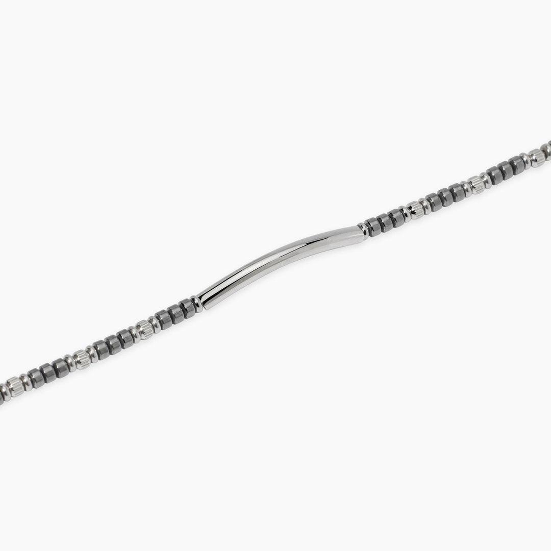 Bracciale in acciaio e ematite