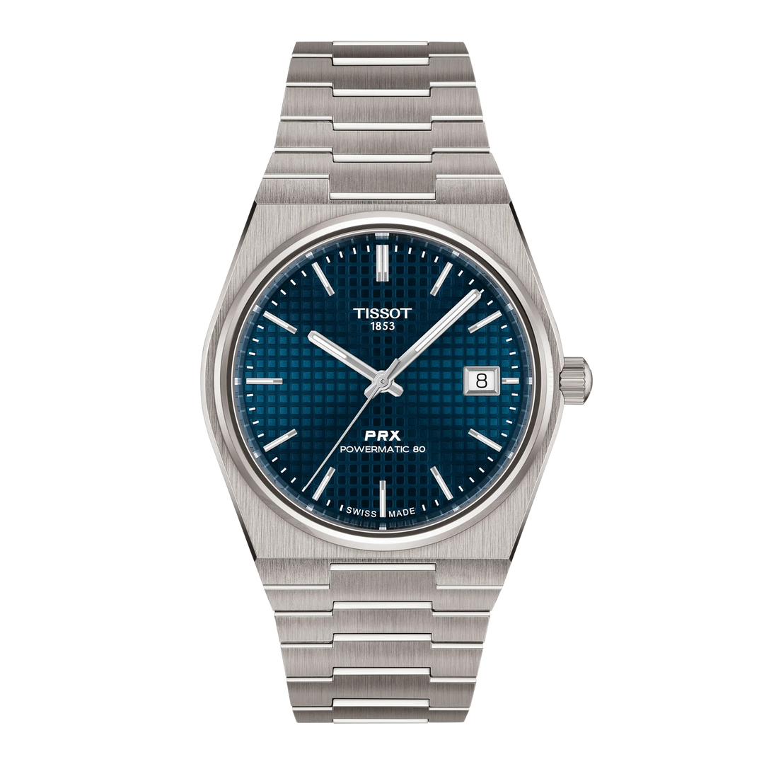 Tissot PRX 38mm Titanio T137.807.44.041.00 - bracciale e cassa acciaio - quadrante blu con datario