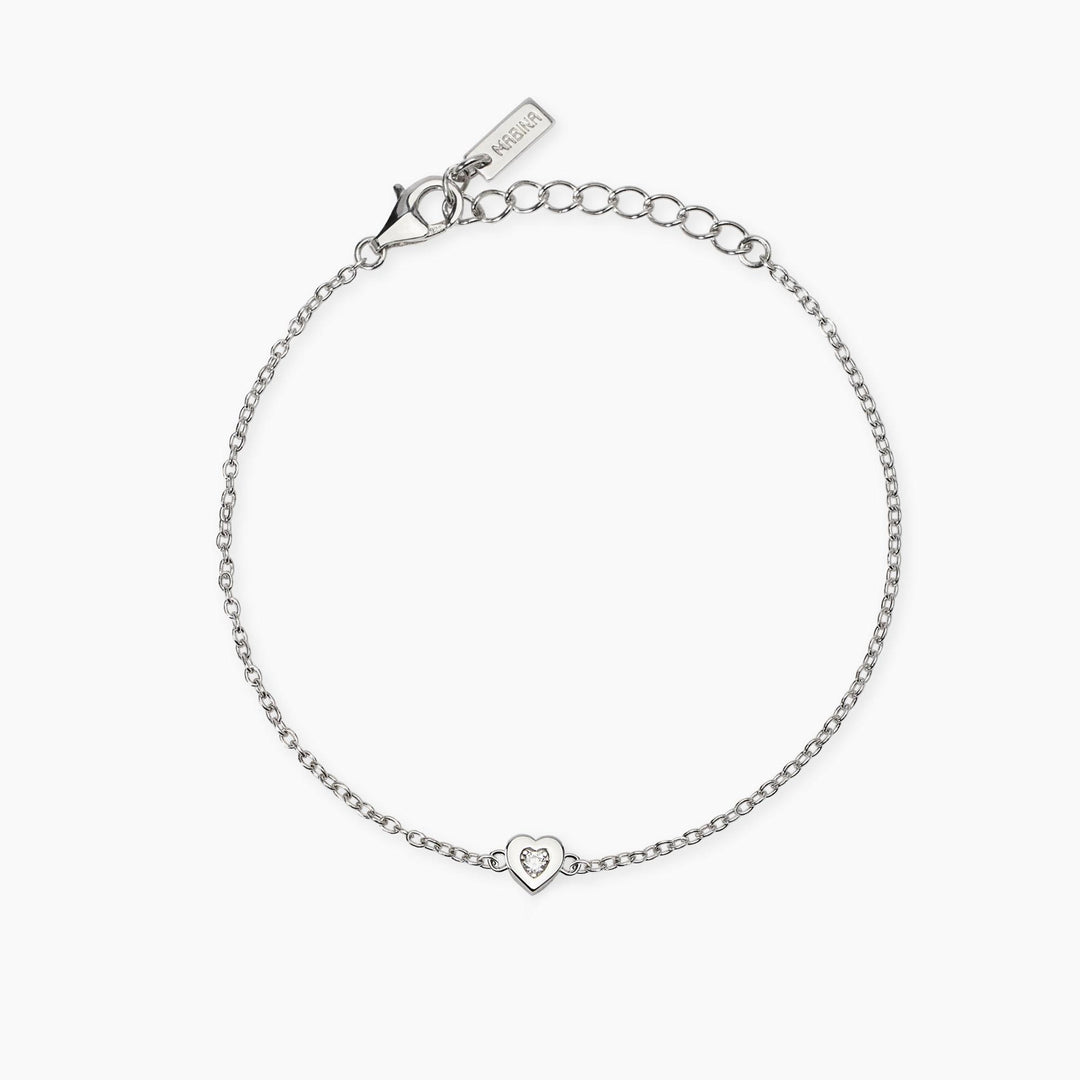 Mabina Bracciale con cuore e diamante lab-grown 534078