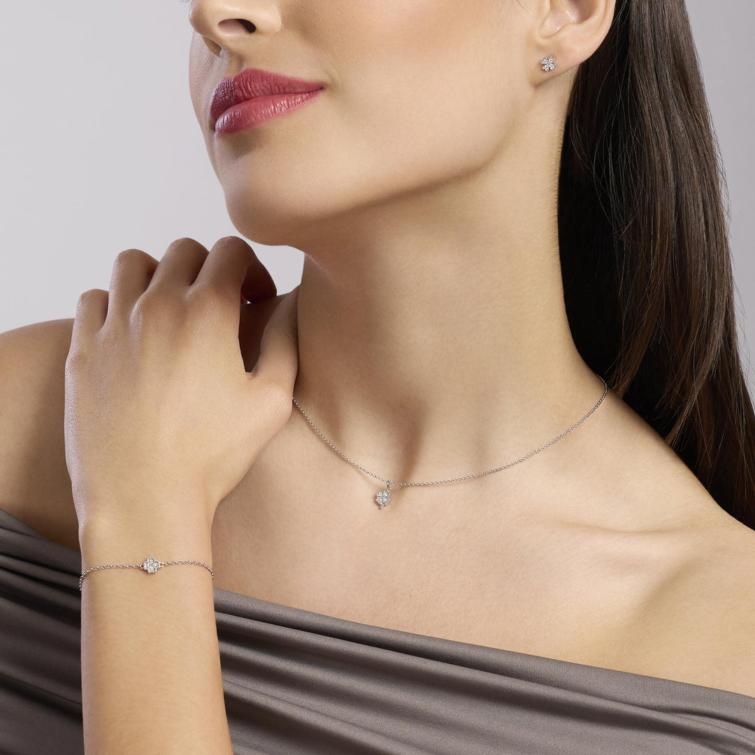 Mabina Girocollo con quadrifoglio e diamanti lab-grown 553809