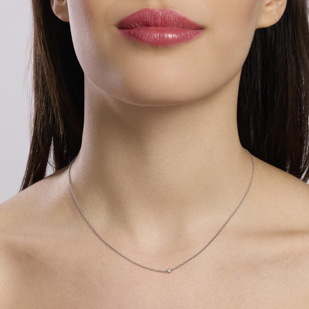 Mabina Collana con punto luce tondo in diamante lab-grown 553813