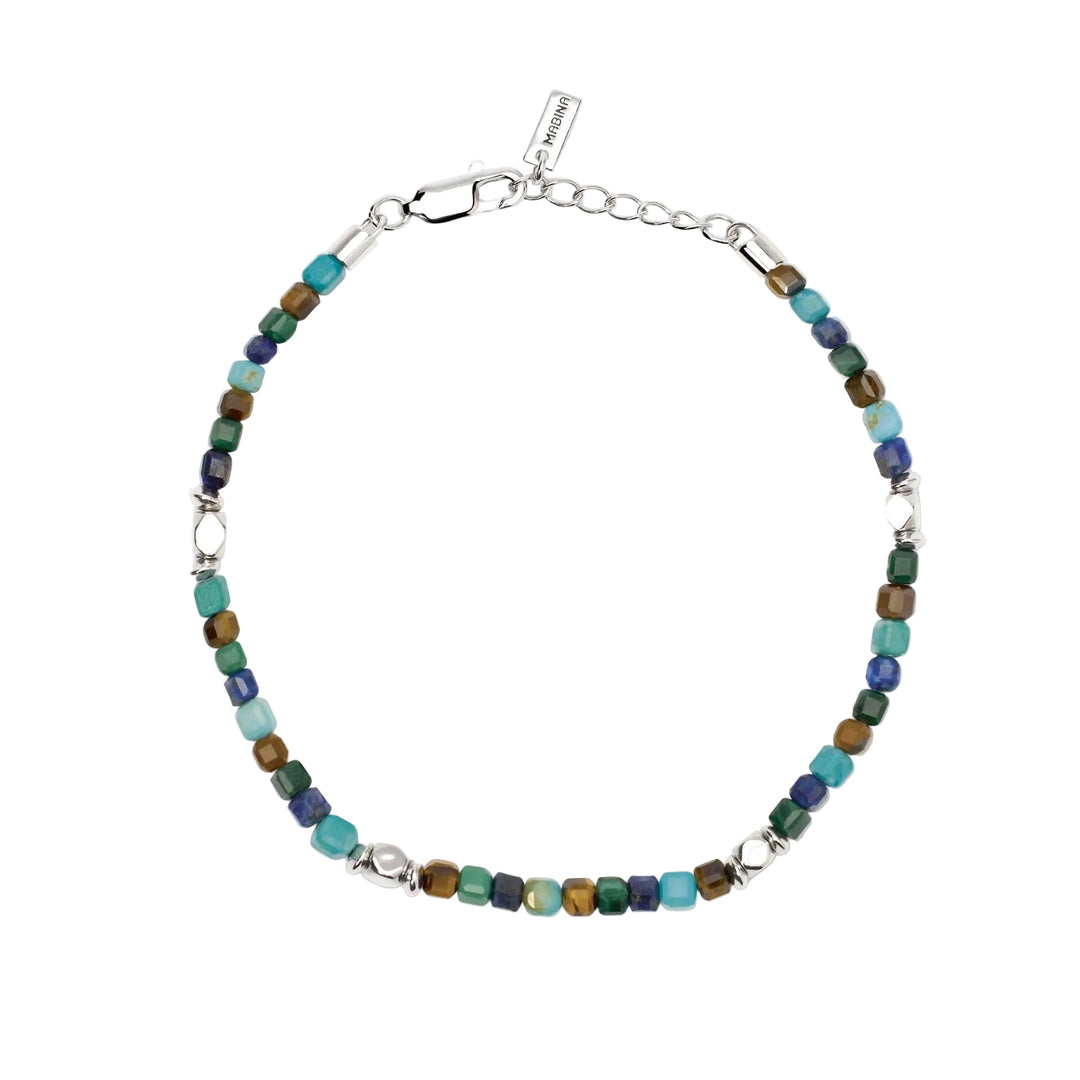 Mabina Bracciale regolabile in argento con pietre multicolor 534092