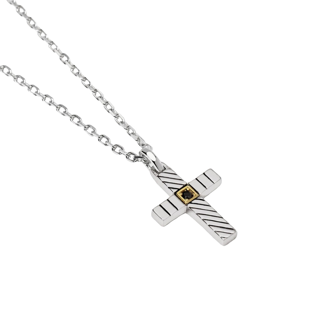 Mabina Collana argento con croce lucida e zircone 553818