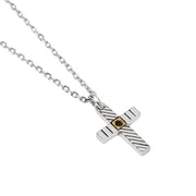 Mabina Collana argento con croce lucida e zircone 553818