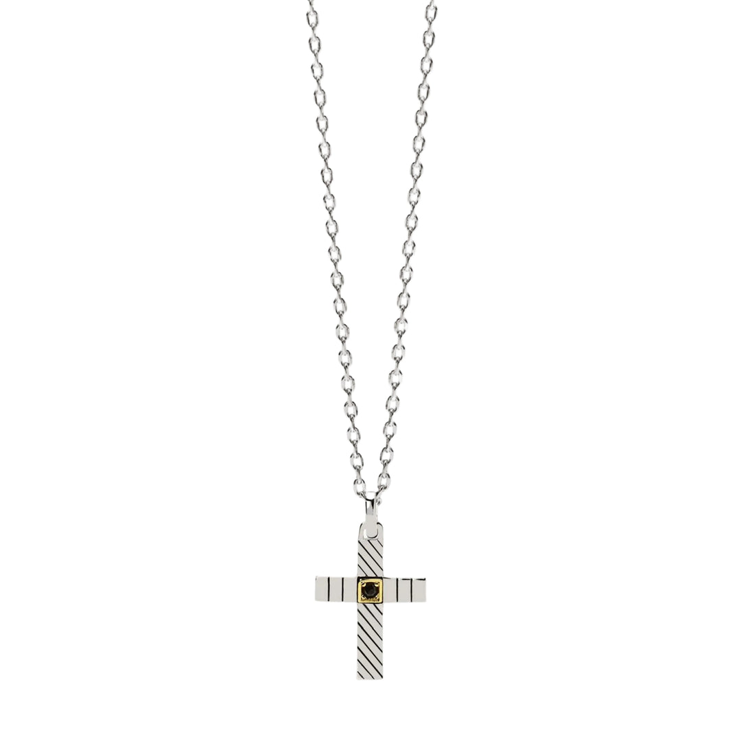 Mabina Collana argento con croce lucida e zircone 553818
