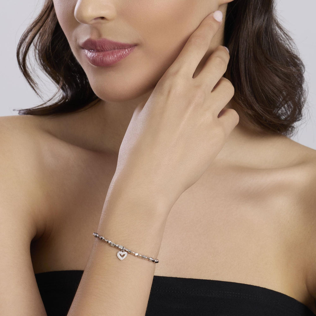 Mabina Bracciale con sfere e ciondolo cuore 534097
