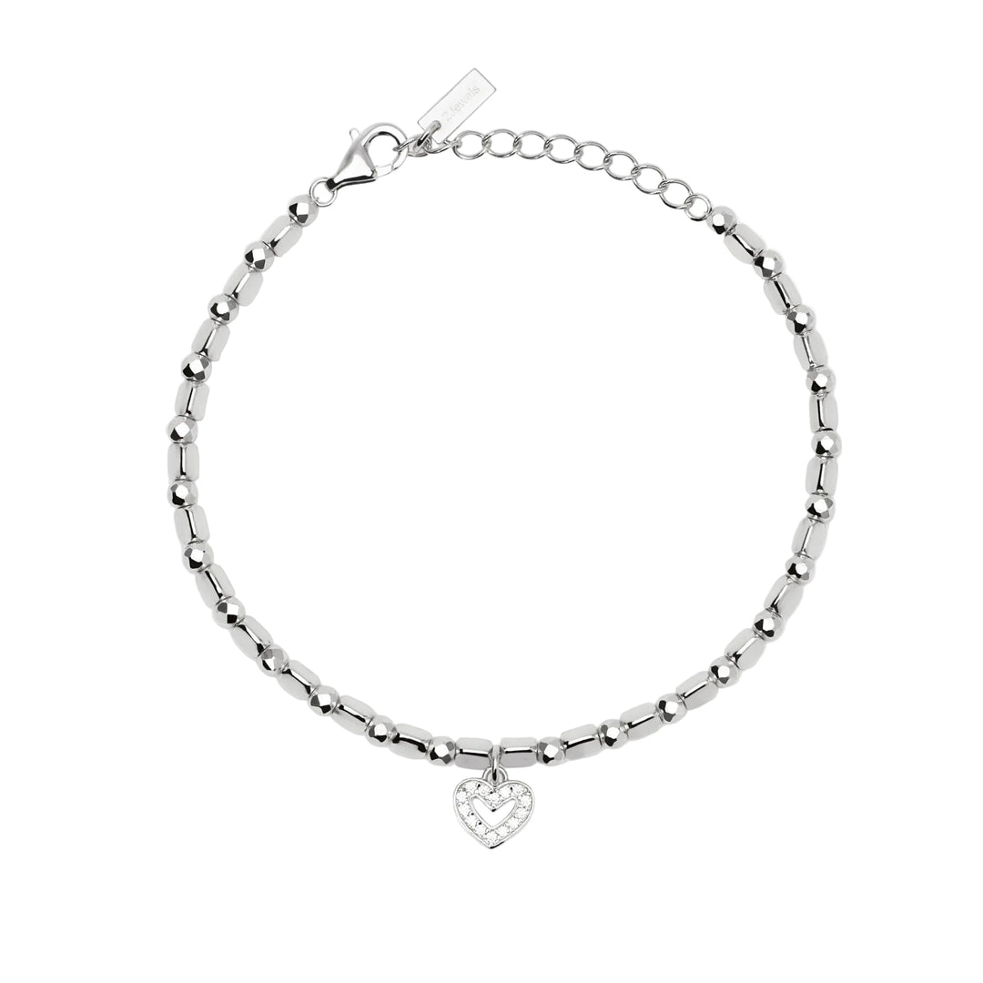 Mabina Bracciale con sfere e ciondolo cuore 534097