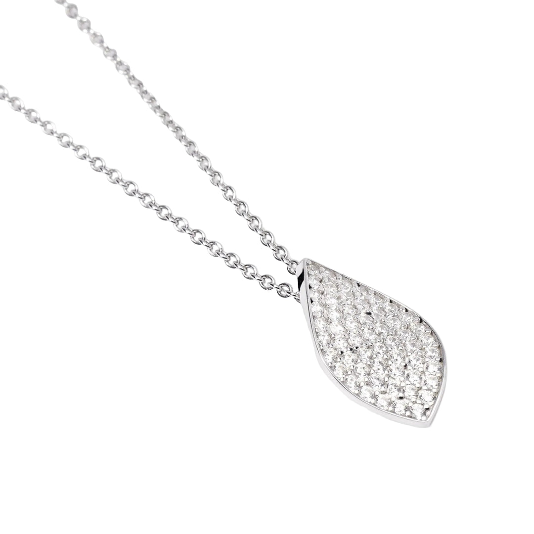Mabina Girocollo in argento con foglia in pavé di zirconi 553829