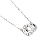 Load image into Gallery viewer, Mabina Girocollo in argento con doppio cerchio e zirconi 553833