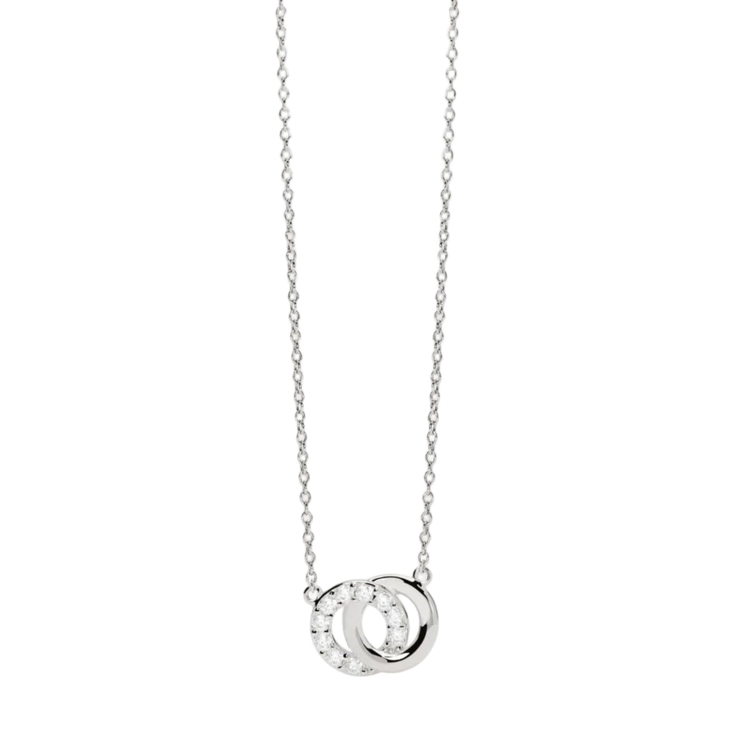 Mabina Girocollo in argento con doppio cerchio e zirconi 553833