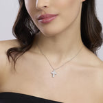 Load image into Gallery viewer, Mabina Girocollo in argento con croce in zirconi bianchi 553835