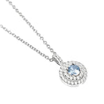 Load image into Gallery viewer, Mabina Girocollo argento con acquamarina sintetica e zirconi 553844