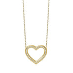 Load image into Gallery viewer, Mabina Girocollo in argento dorato con cuore e zirconi 553849