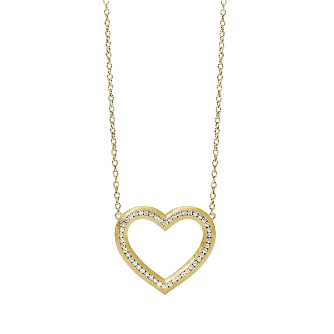 Mabina Girocollo in argento dorato con cuore e zirconi 553849