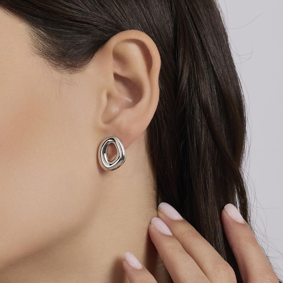 Mabina Orecchini design ondulato in argento 563916