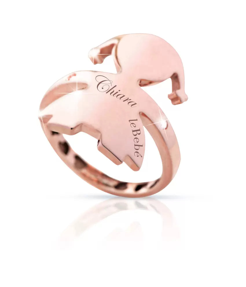Le Bebé Anello Abbracci in oro rosa e diamanti LBB124